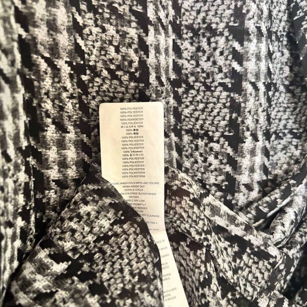 Michael Kors Top Women 2X Multicolor Houndstooth Button Up Shirt Collared Blouse - Picture 8 of 9